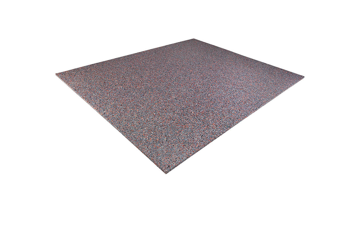 Square grey protection tile “REGUPOL solar solid” on a white background.