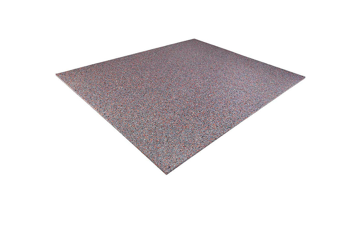 Square grey terrace tile “REGUPOL terrace solid fire” on a white background